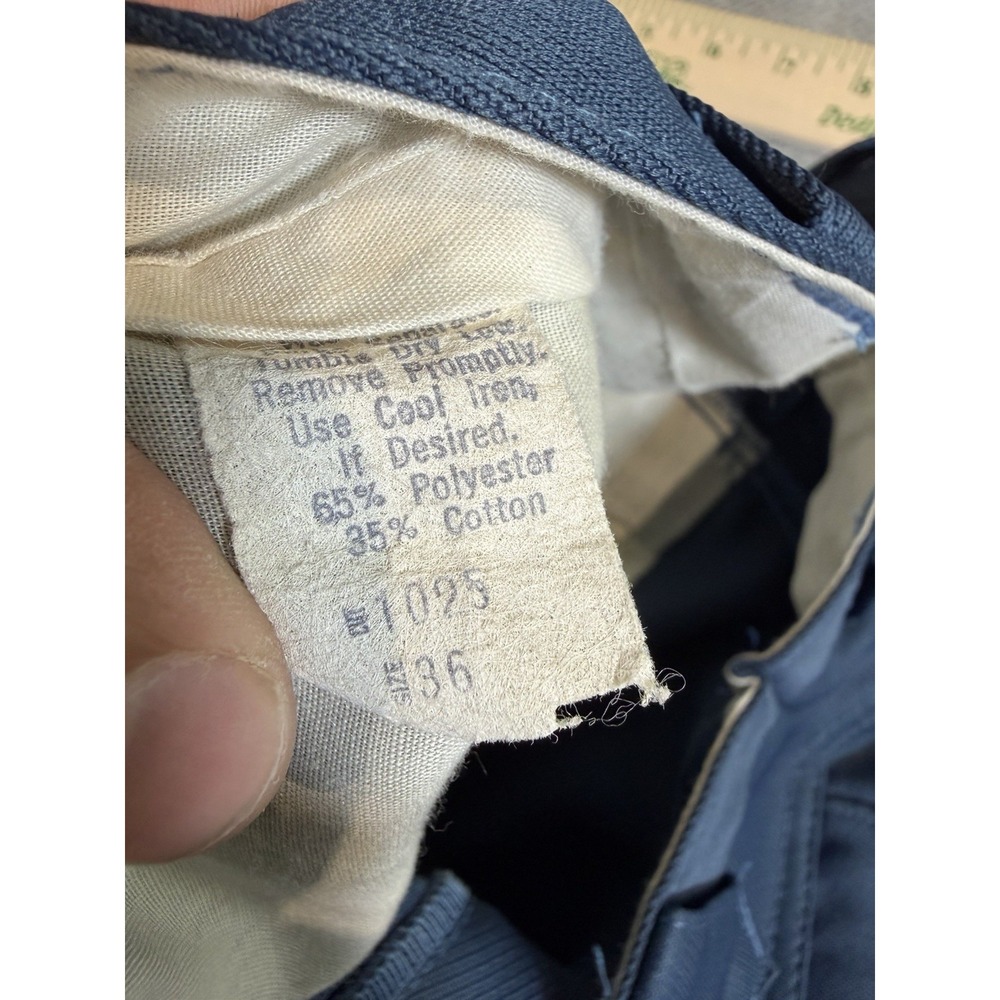 Lot of 3 WESTERN Men's Pants Polyester Cotton Blend 36 Blue Green Brown 1950's - Picture 10 of 16